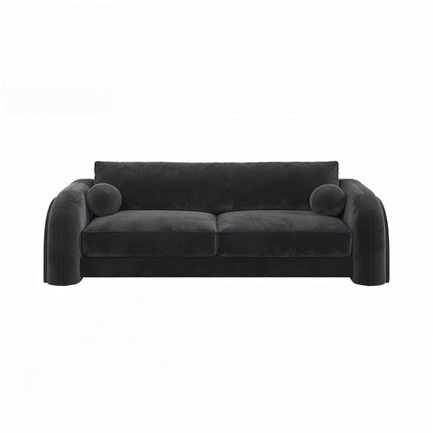 Afolabi Curved Two Seater Sofa, Velvet