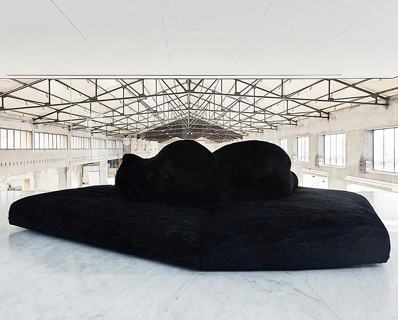 White Bear Cozy Sofa, Four Seater Sofa, Corduroy