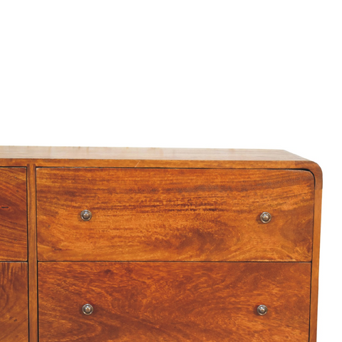 Artisan Furniture Solid Mango Wood Large Curved Chestnut Chest
