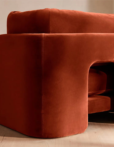 Laird L Shape Four Seater Sofa, Modular Corner Sofa, Velvet