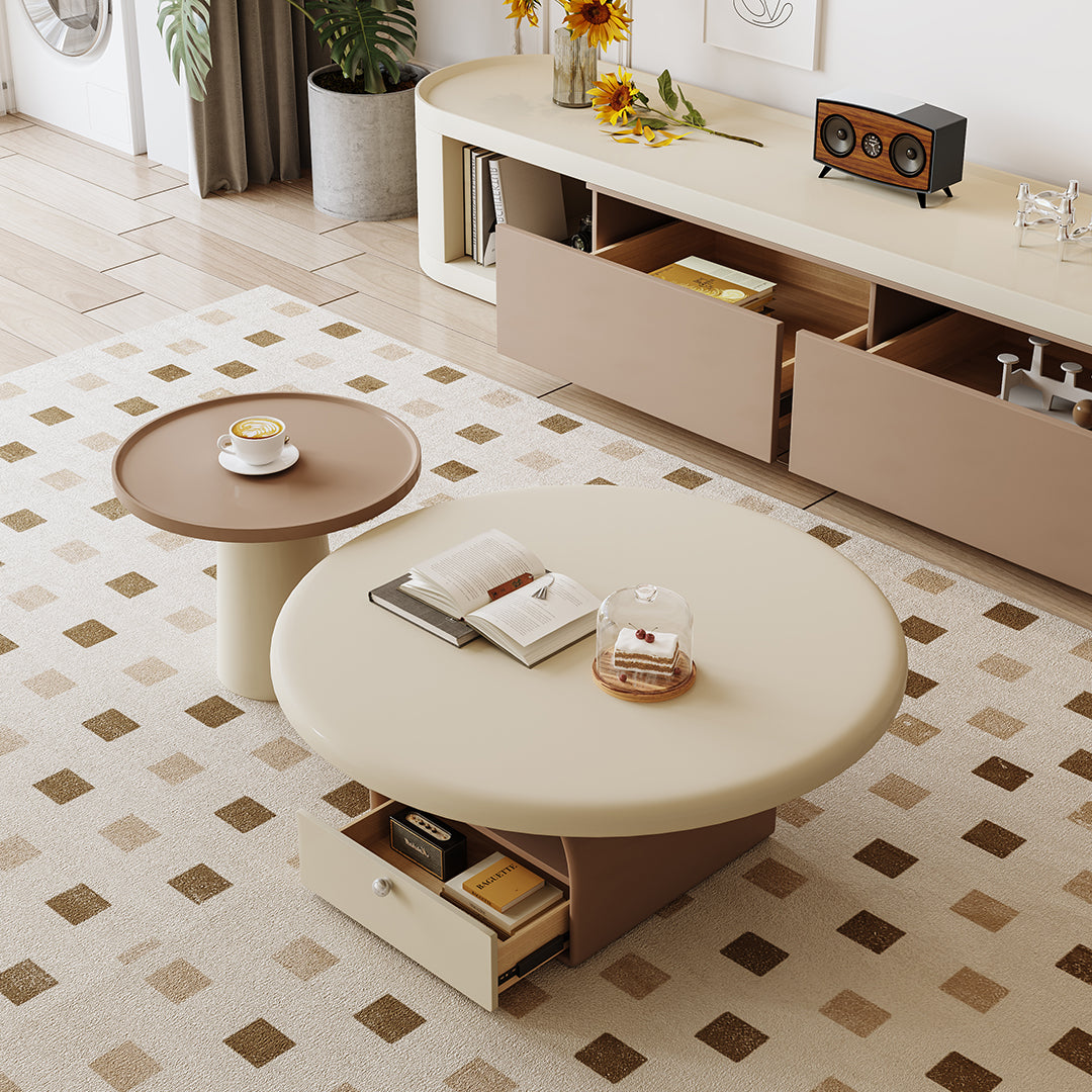 Dinh Nesting Round Coffee Table Set With Storage