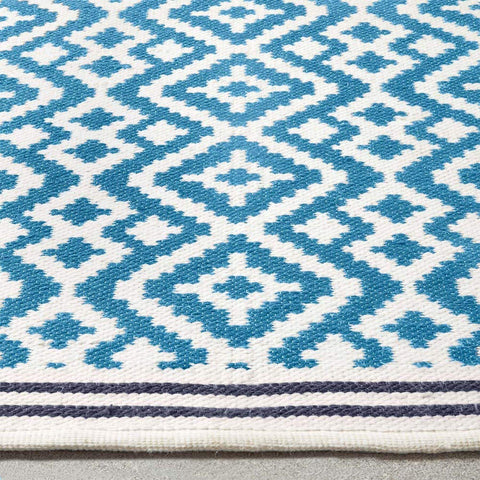 Aztec Blue Outdoor Rug