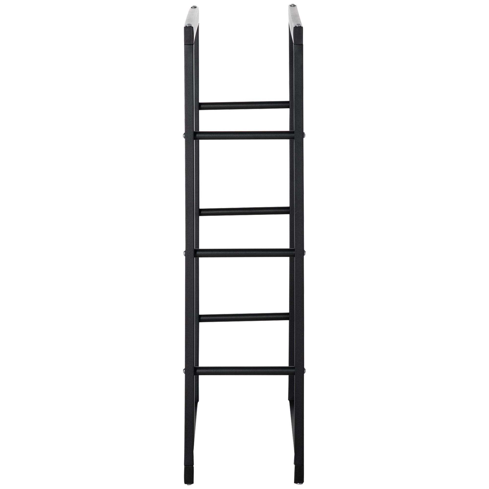 HOMCOM Metal Firewood Log Holder Tall Firewood Rack Indoor Outdoor Fireplace Wood Storage Shelf with Side Rails, Rust-Resistant, Black, 60W x 25D x 100H cm