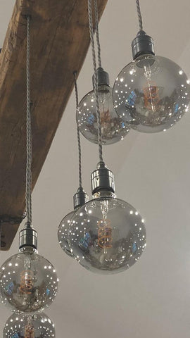 Chunky Wooden Beam Chandelier | Large Kitchen Island & Dining Lighting UK