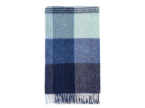 Lindley Pure New Wool Shetland Throw - Blue