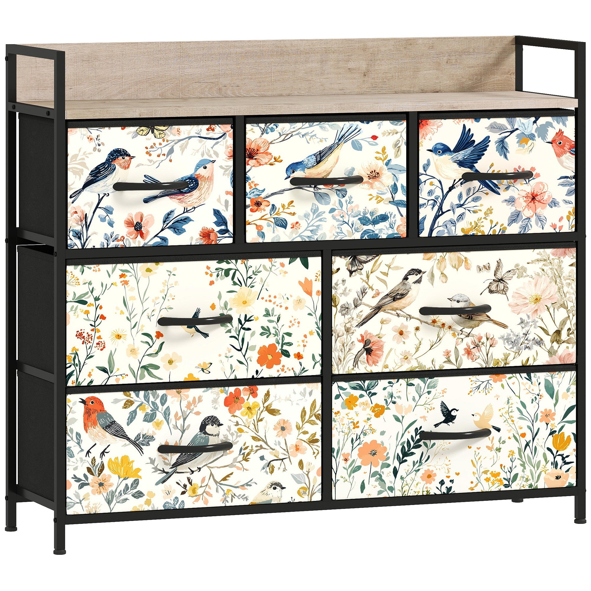 HOMCOM 7-Drawer Chest of Drawers - White
