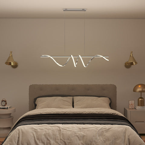 HOMCOM Pendant Light with 3 Colour Temperatures - Silver Tone