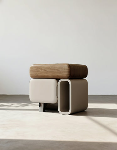 Violeta Modern Bedside Table, Solid Wood