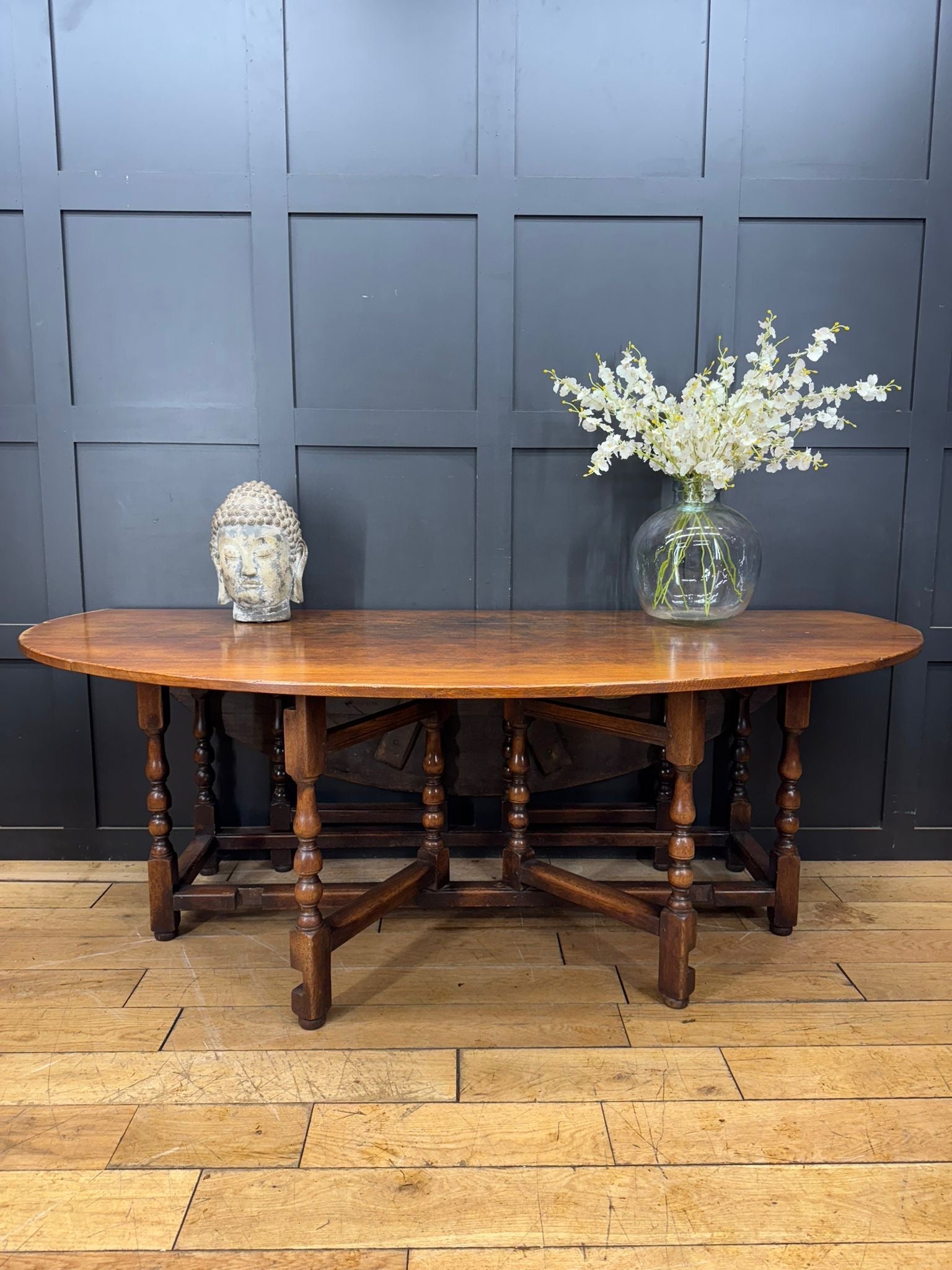 Antique Oak Wake Table Gateleg Dining Table / Large Kitchen table sideboard