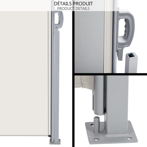 VOUNOT? Side Awning Retractable, Outdoor Privacy Screen for Garden, Balcony, Terrace, 180 x 300 cm, Beige