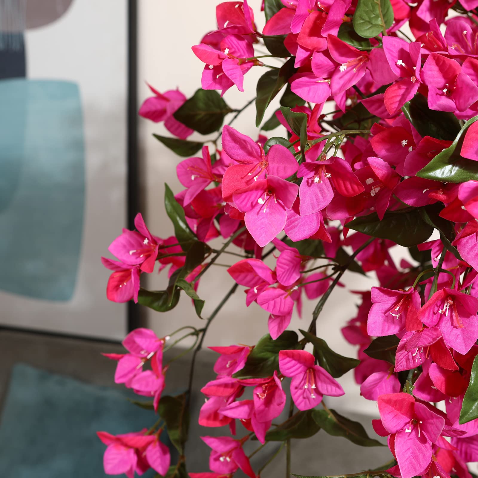 Fopamtri Artificial Plants Bougainvillea Tree 150 cm Artificial Blossom Tree, Fake Plants in Pot Large Pink Artificial Tree with Flowers for Home