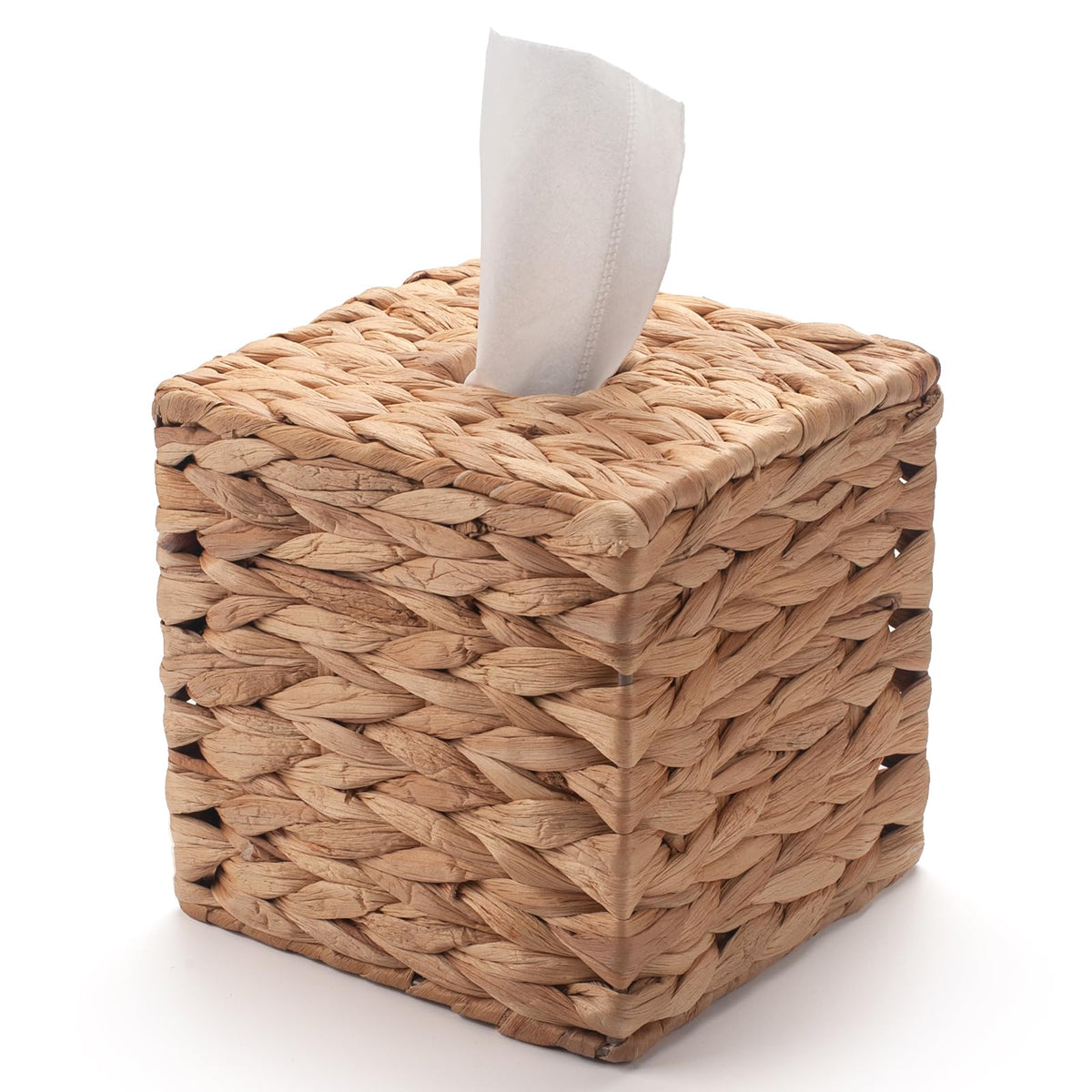 Tissue Box Cover Square, Rattan Tissue Box Holder -Boho Decorative Woven Facial Tissue Holder on Table and Bathroom by YANGQIHOME, 15cm L x 15cm W x