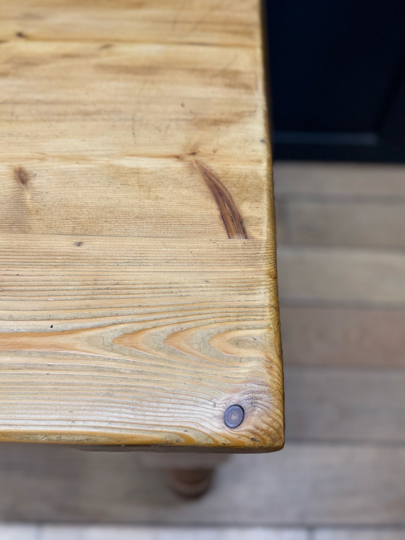 Vintage Solid Pine Table  / Farmhouse Dining Table / Rustic Kitchen Table