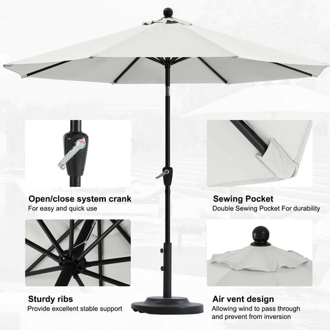ABCCANOPY 2.3M Parasol Patio Umbrella Table Market Umbrella with Push Button Tilt for Garden, Deck, Backyard and Pool, 8 Ribs 13+Colors