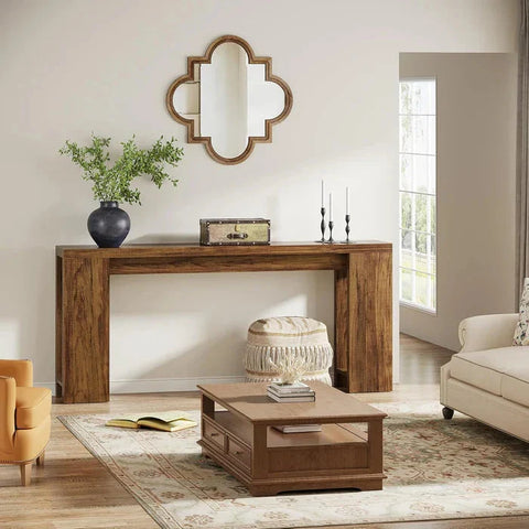 160cm Rustic Farmhouse Console Table - Entryway & Sofa Table with Storage