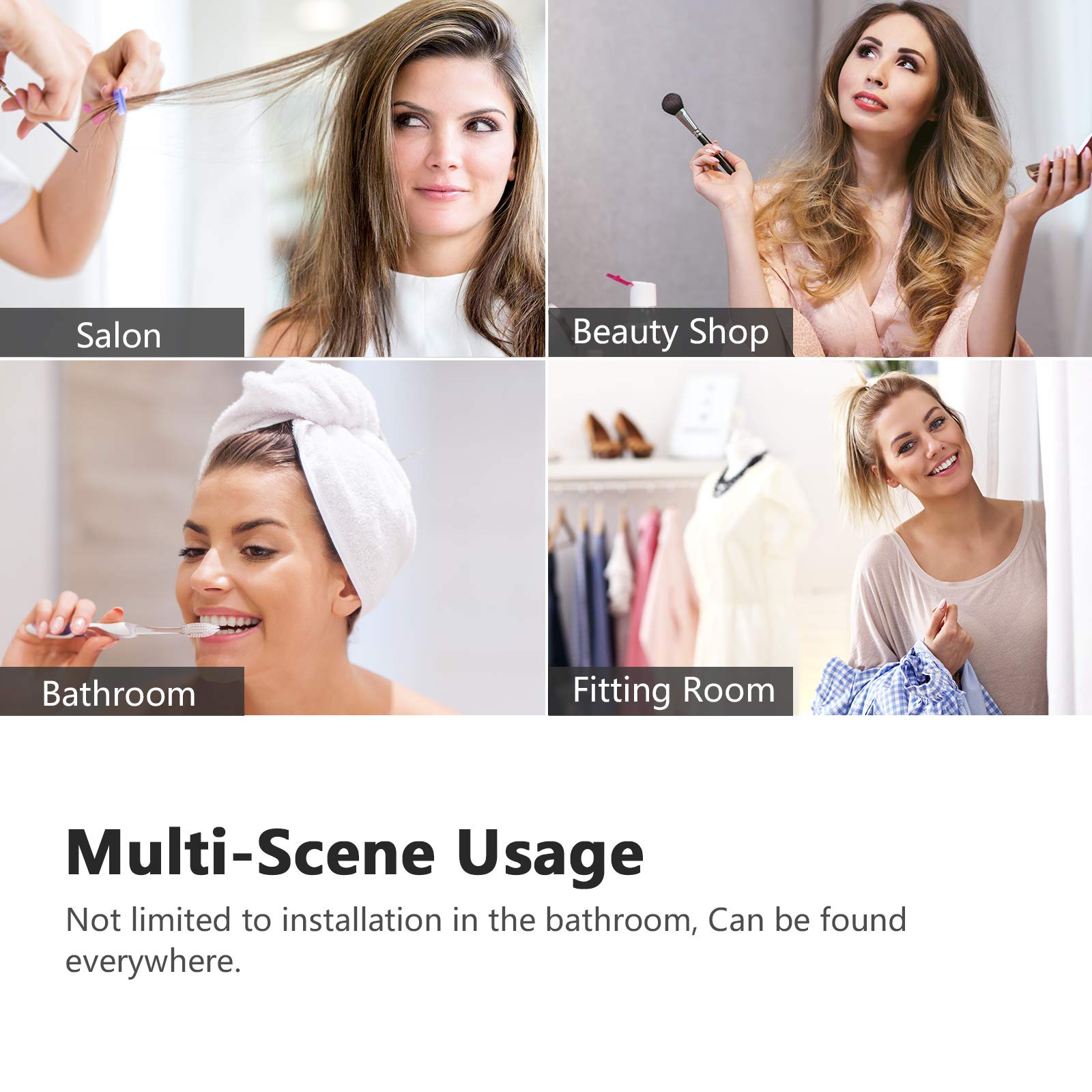 EMKE LED Small Bathroom Mirror 450x600mm, Wall Mounted Bathroom/Bedroom Vanity Mirror with LED Lights | Demister Pad, Easy Control Smart Mirror