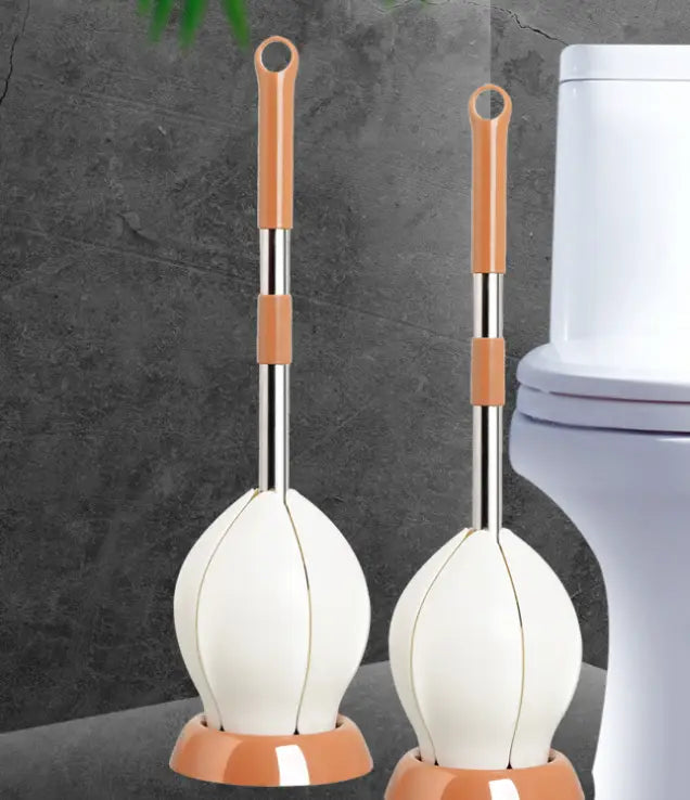Soft Bristle Toilet Brush Holder Included Sturdy Easy Clean Home Bathroom Silicone Toilet Cleaning Brushes With Stand