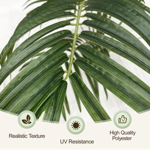 Keeplush 170CM Artificial Palm Tree Indoor Plant Tall Fake Tropical Paradise Palm Tree in Pot with Real Bark Design Faux Areca Palm Tree for Home