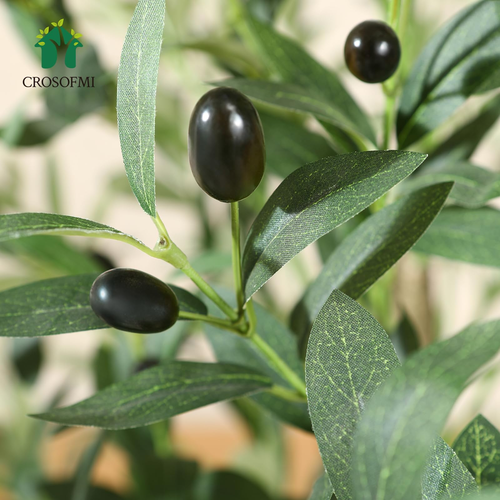CROSOFMI Artificial Olive Tree 120cm Big tall Fake Plants, Artificial Olive Silk Plants Indoors in Pots, Faux Tropical large artificial plant suitable