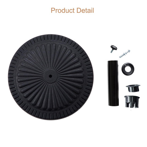 C-Hopetree 14 kg Heavy Duty Round Base Stand for Outdoor Patio Market Table Garden Parasol Umbrella, Black
