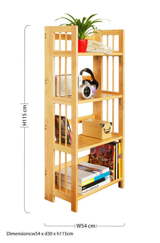 Heva 5 Tier Tropical Hevea Wood Shelf Unit