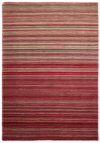 Fine Stripes Red Wool Rug