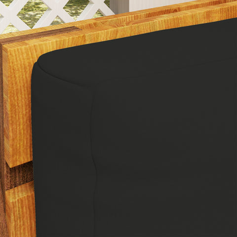 Outsunny 2 Seater Pallet Furniture Cushions Pallet Cushions, UPF20+ 220gsm Fabric, 20 cm Thick Outdoor Seat Pads, Black