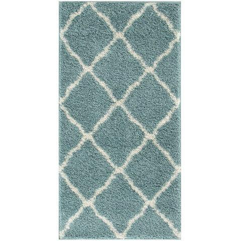 Moroccan Duck Egg Blue Shaggy Rug | 750