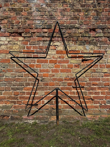 Large Black Metal Star Garden Stake Display Sculpture Christmas Wedding Decor