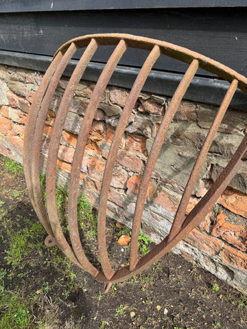 Antique Cast Iron Corner Hay Rack Stable Garden Wall Planter 81cm