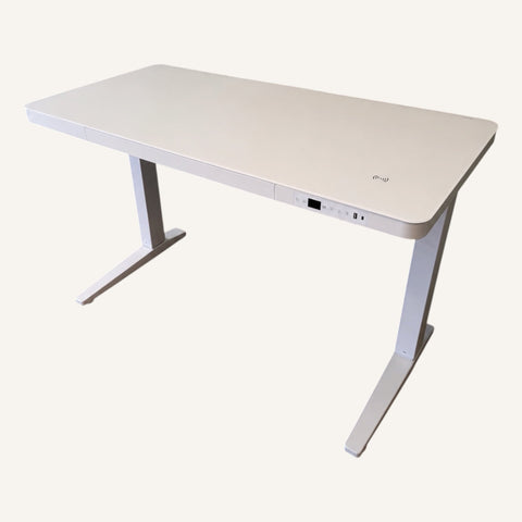 E-Max Electric Height Adjustable Desk White (Glass Top) – Purus Life