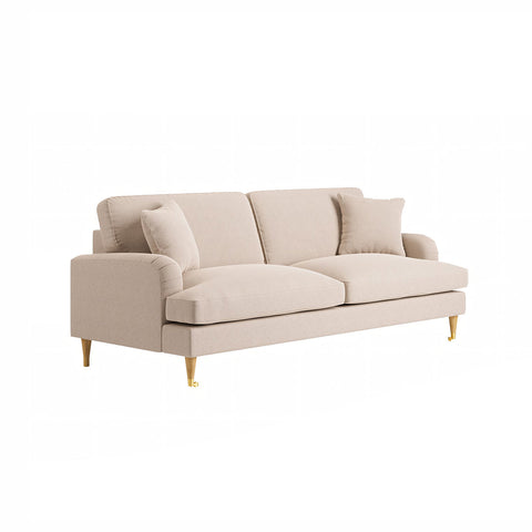 Shafique Two Seater Sofa, Loveseat, Velvet or Linen