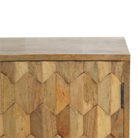 Artisan Furniture Solid Mango Wood Pineapple Carved Cabinet