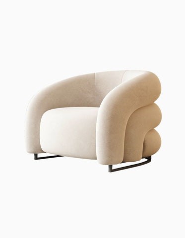 K93 Armchair, White Velvet