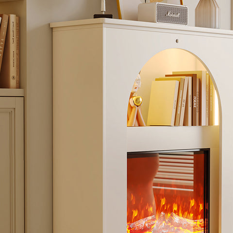 Slimline Console Table With LED Light And Fake Fireplace