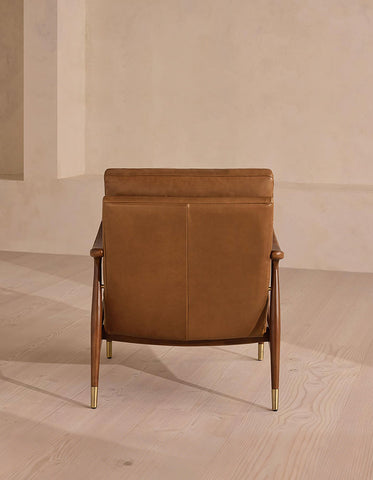 Aizawa Lounge Chair With Footstool, Real Leather