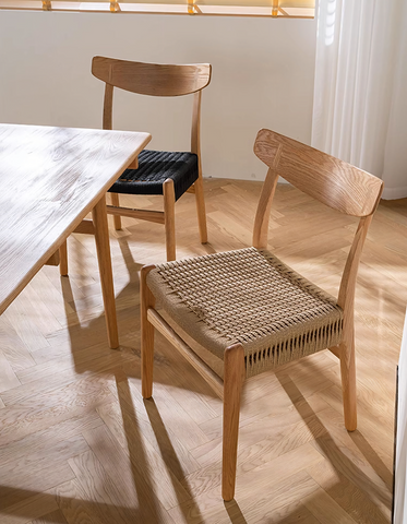 Classic Hans W CH01 Rattan Dining Chair, Light Oak