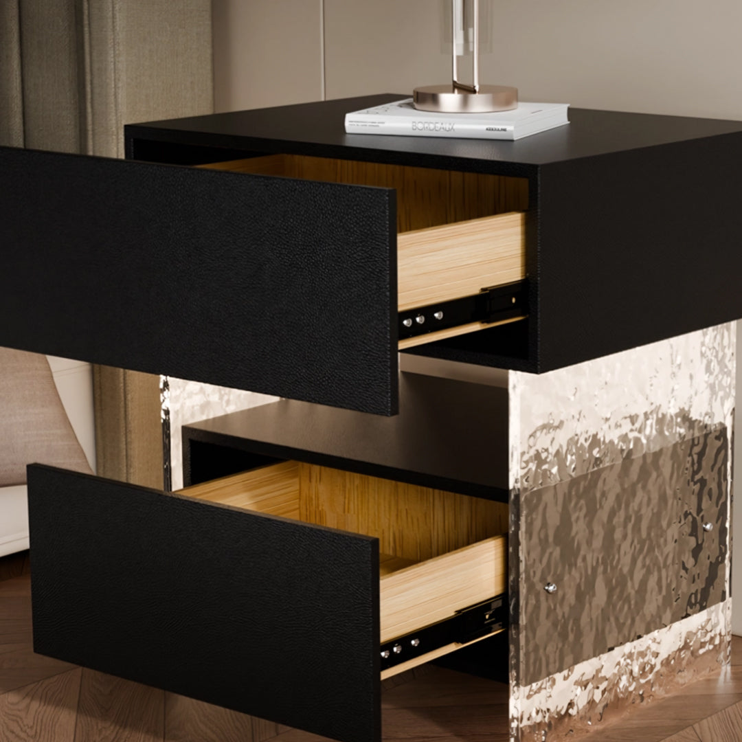 Ibarra Bedside Table With Storage & Light Strip