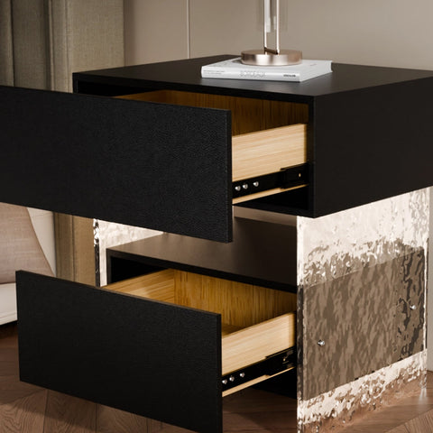 Ibarra Bedside Table With Storage & Light Strip
