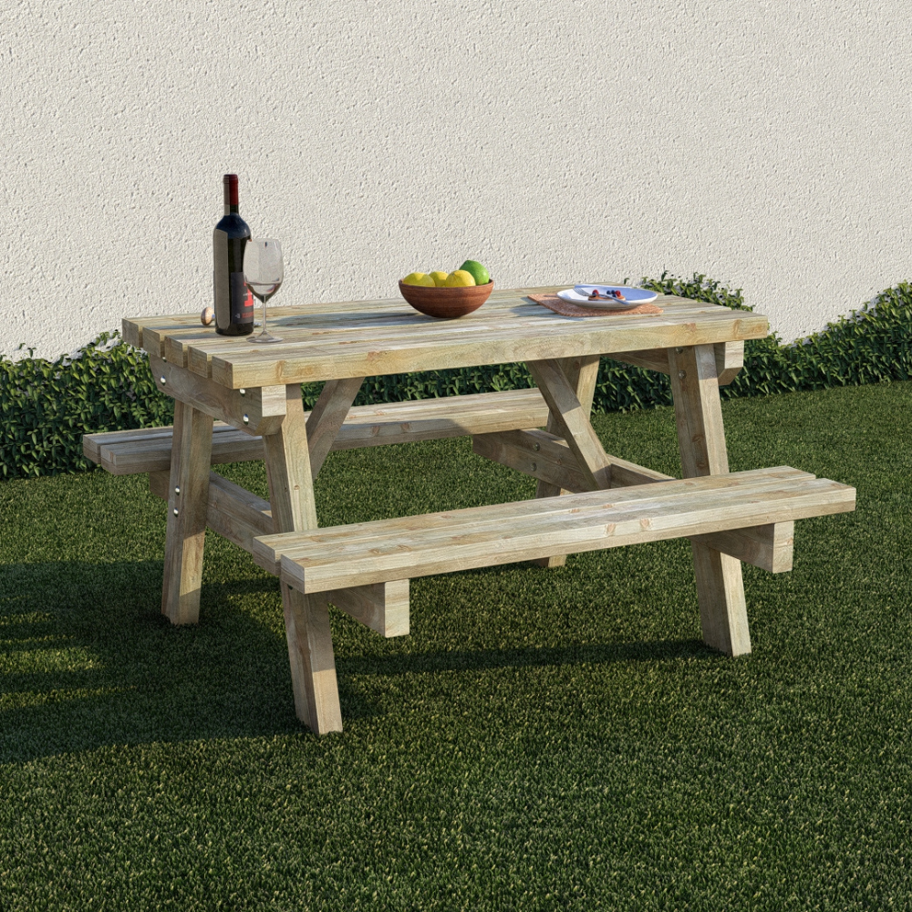 4 Seater Wooden Picnic Table