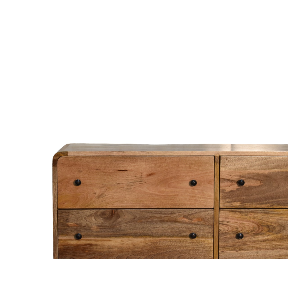 Artisan Furniture Solid Mango Wood Large Curved Oak-ish Chest