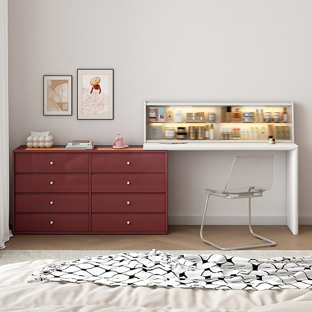 Nair Corner Dressing Table With LED Mirror, Macaroon Colour
