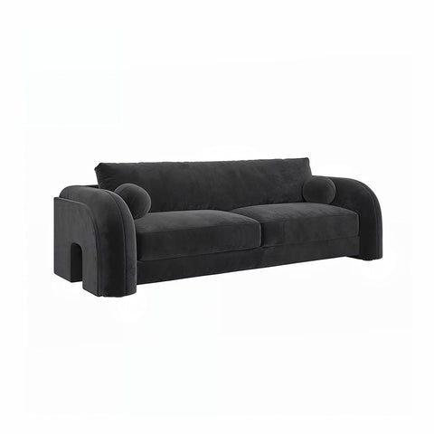 Afolabi Curved Two Seater Sofa, Velvet