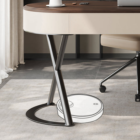 Saanvi Modern Office Desk For Home, Curved Office Desk