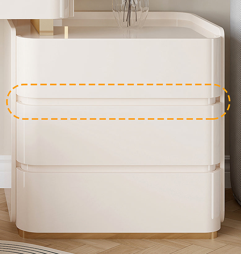 López Dressing Table With 2 Side Cabinets & LED Mirror and Stool, Cream