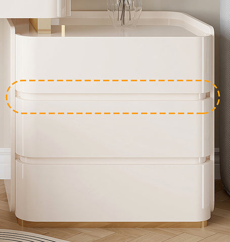 López Dressing Table With 2 Side Cabinets & LED Mirror and Stool, Cream