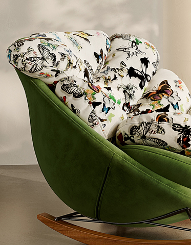 Eowyn Lounge Rocking Armchair, Butterfly Print