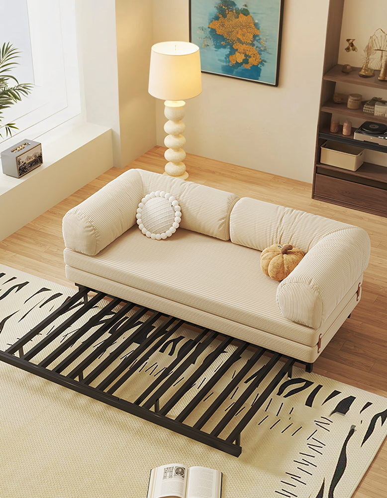Kimura Two Seater Sofa Bed, Backrest Washable, Corduroy