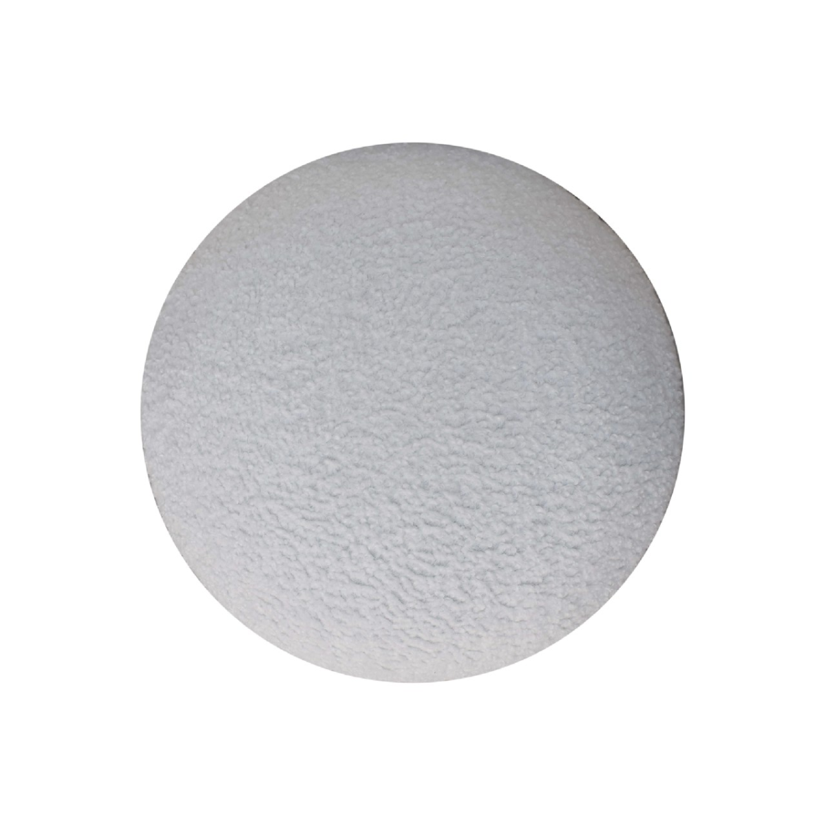 Artisan Furniture Solid Mango Wood White Boucle Mushroom Footstool