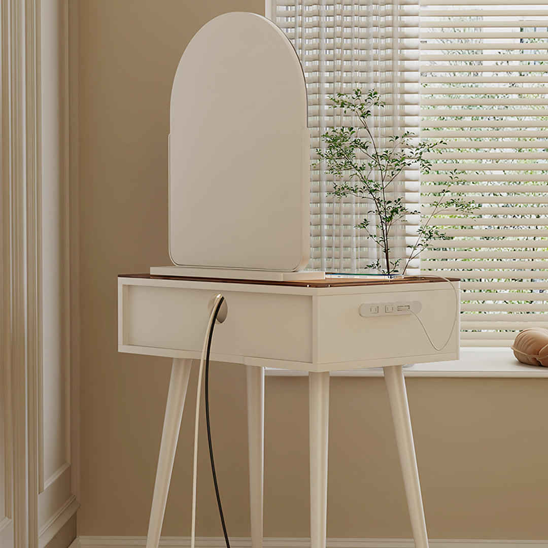 Aisha Slimline Dressing Table For Narrow Space, Cream
